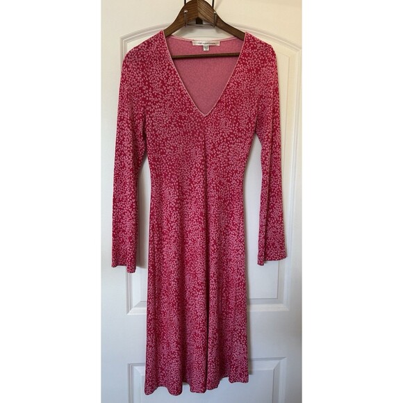 VTG Diane Von Furtensberg Dress Size 6 Ditsy 100% Silk Abstract Romantic 90s Y2k - Picture 2 of 12